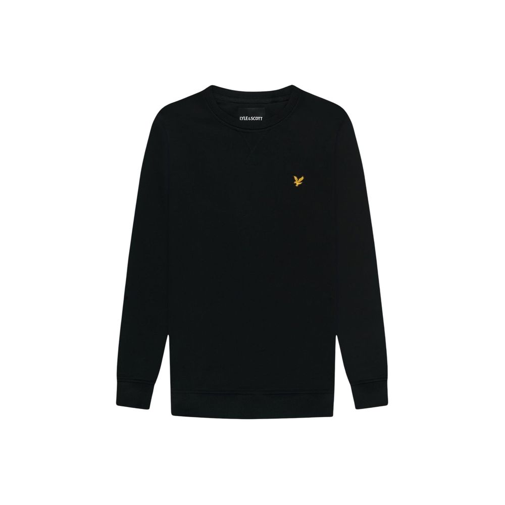 Activewear Sweatshirt by Lyle & Scott for men in cotton black presents a sporty silhouette, showcasing a sophisticated crew neckline and detailed with premium for a sporty finish.