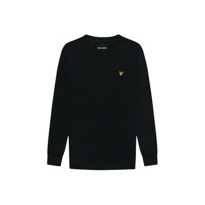 Activewear Sweatshirt by Lyle & Scott for men in cotton black presents a sporty silhouette, showcasing a sophisticated crew neckline and detailed with premium for a sporty finish.