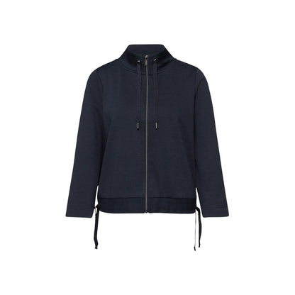 Street One Women's Crop-Top Lightweight Hooded &High-Collar Stretch Polyester & Viscose Activewear Sweatshirt - Blue