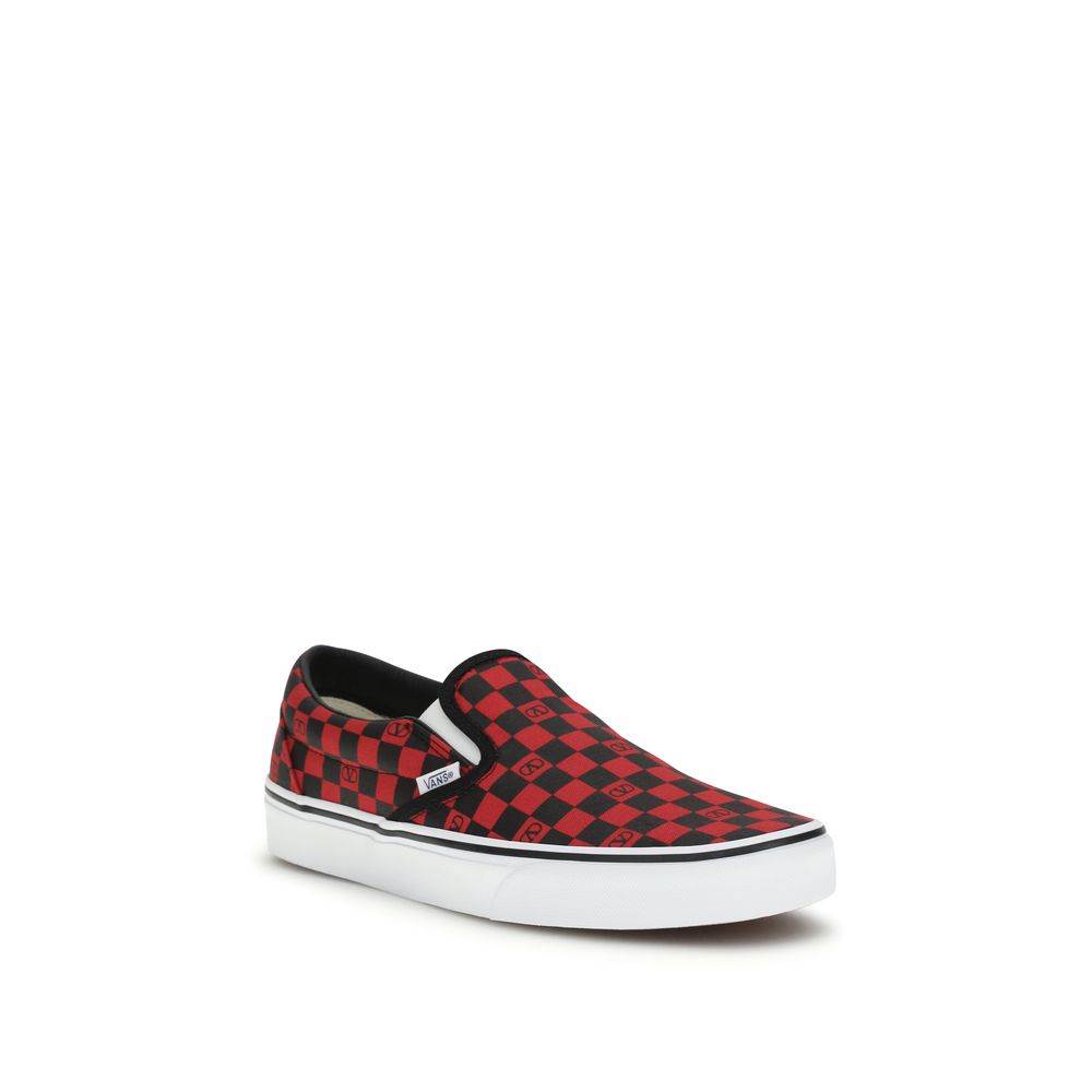 Sneakers by Valentino Garavani for men in cotton & rubber multicolor & print presents a on trend silhouette from the Men's Low Top Slip On Cotton & Rubber Sneakers collection, showcasing a on trend low-top slip-on style for an elevated aesthetic.