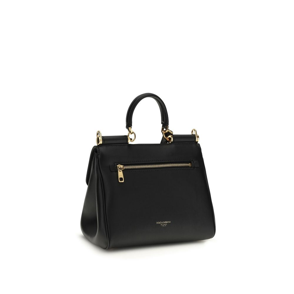 Shoulder Bag by Dolce & Gabbana for women in bio-acetate & bos taurus calf leather black presents a versatile silhouette, showcasing a secure and versatile with versatile shoulder-strap, handle & adjustable-strap for a sophisticated look.