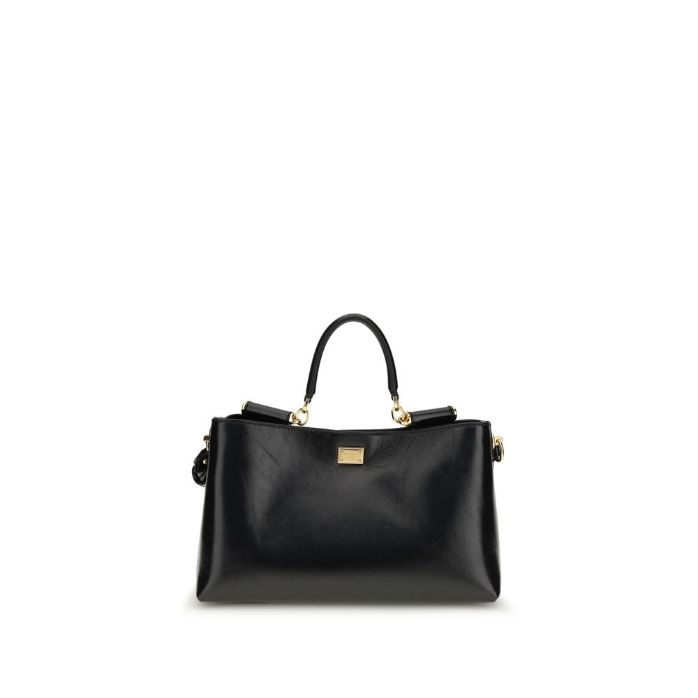 Medium Shoulder Bag by Dolce & Gabbana for women in bio-acetate & bos taurus calf leather black features a effortless sophistication silhouette, secured by a with ample and versatile shoulder-strap, handle & adjustable-strap for a effortless sophistication finish.