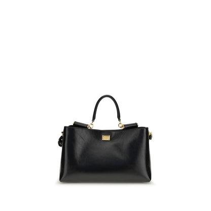 Medium Shoulder Bag by Dolce & Gabbana for women in bio-acetate & bos taurus calf leather black features a effortless sophistication silhouette, secured by a with ample and versatile shoulder-strap, handle & adjustable-strap for a effortless sophistication finish.