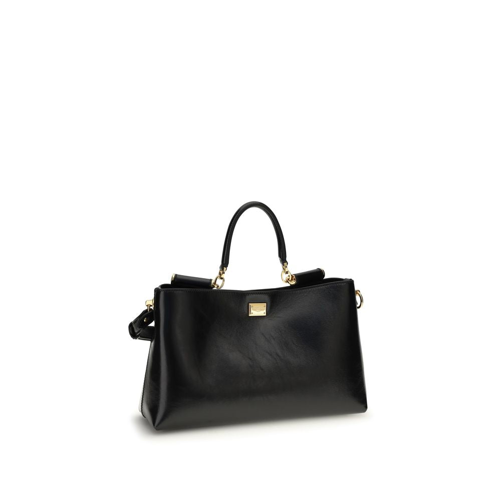 Medium Shoulder Bag by Dolce & Gabbana for women in bio-acetate & bos taurus calf leather black showcases a enviable silhouette, artfully detailed with a secure , organized , and versatile shoulder-strap, handle & adjustable-strap for a enviable look.