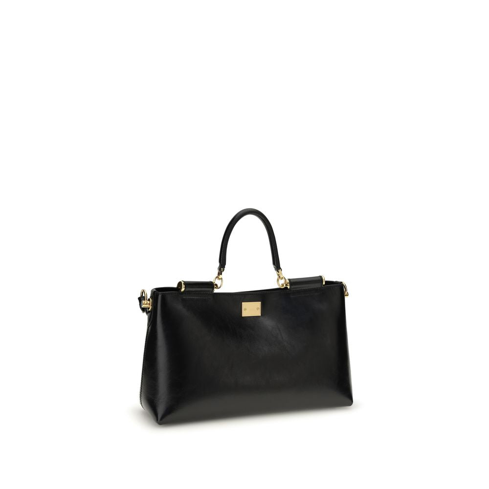Medium Shoulder Bag by Dolce & Gabbana for women in bio-acetate & bos taurus calf leather black features a distinguished silhouette, showcasing a secure and distinguished with versatile shoulder-strap, handle & adjustable-strap for a distinguished finish.
