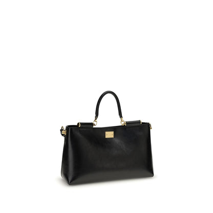 Medium Shoulder Bag by Dolce & Gabbana for women in bio-acetate & bos taurus calf leather black features a distinguished silhouette, showcasing a secure and distinguished with versatile shoulder-strap, handle & adjustable-strap for a distinguished finish.