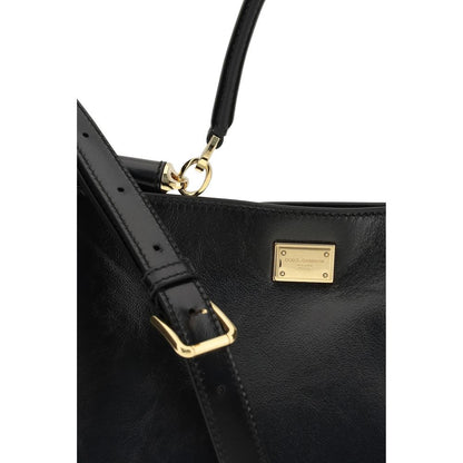 Medium Shoulder Bag by Dolce & Gabbana for women in bio-acetate & bos taurus calf leather black features an effortlessly chic silhouette with a secure , ample , and versatile shoulder-strap, handle & adjustable-strap for effortlessly chic everyday luxury.