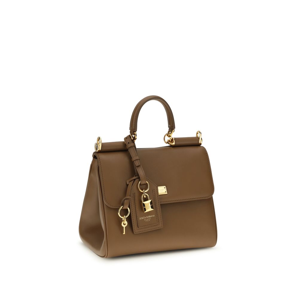 Shoulder Bag by Dolce & Gabbana for women in bos taurus calf leather brown showcases a enviable silhouette, artfully detailed with a secure , organized , and versatile shoulder-strap, adjustable-strap & handle for a enviable look.