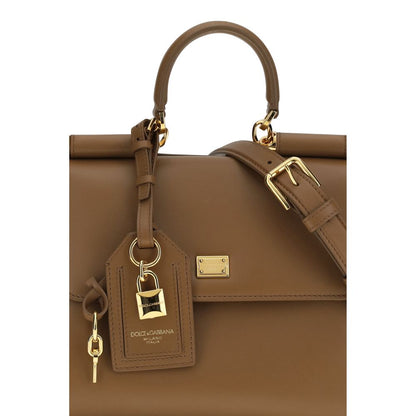 Shoulder Bag by Dolce & Gabbana for women in bos taurus calf leather brown features a distinguished silhouette, showcasing a secure and distinguished with versatile shoulder-strap, adjustable-strap & handle for a distinguished finish.