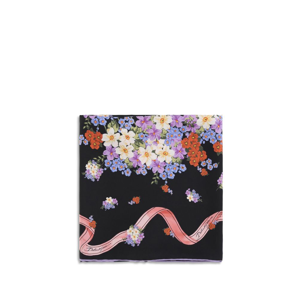 Scarf by Dolce & Gabbana for women in silk multicolor, floral & print features a timeless silhouette, artfully capturing the essence of the timeless Silk Scarf design for a sophisticated look.