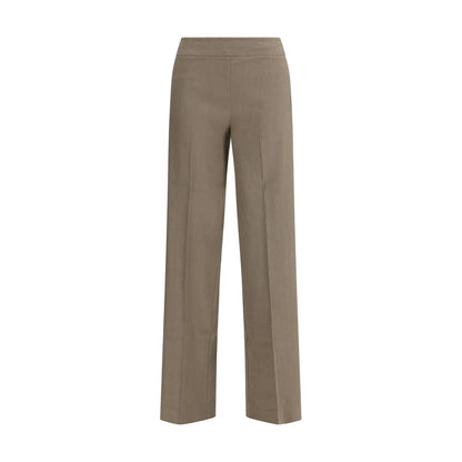 Palazzo Pants by Avenue Montaigne for women in linen & rayon beige presents a tailored silhouette, showcasing a tailored relaxed-fit, regular-fit & wide and long cut with a refined for a truly tailored aesthetic.