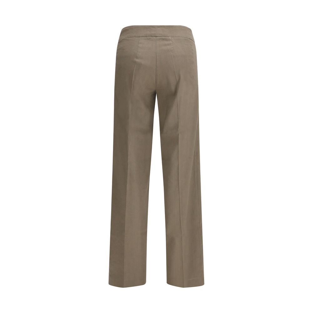 Palazzo Pants by Avenue Montaigne for women in linen & rayon beige features an refined tailoring silhouette, showcasing a premium relaxed-fit, regular-fit & wide with a and long cut for a refined tailoring look.