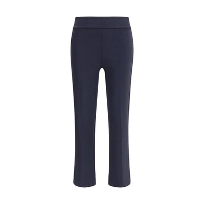 Casual Pants by Avenue Montaigne for women in stretch polyamide blue & natural features an sartorial relaxed-fit & slim and long with a cut for a sartorial finish.