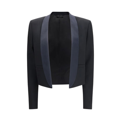 Overcoat by Tom Ford for women in wool black features a contemporary silhouette showcasing a contemporary shawl-collar neckline and refined pockets for a sophisticated finish.