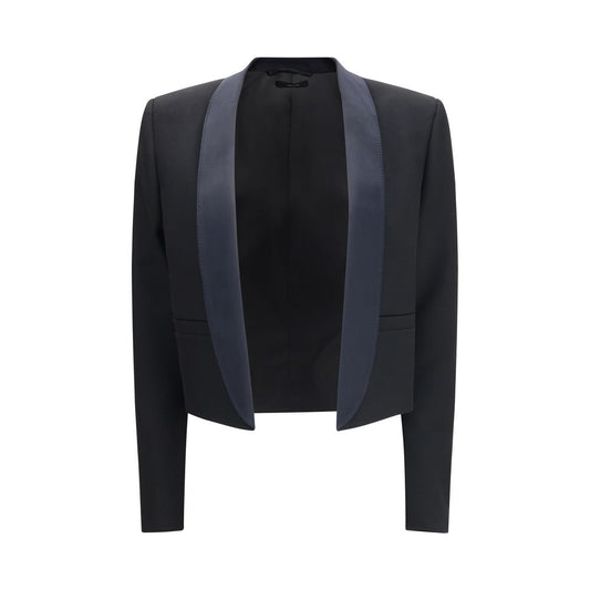 Overcoat by Tom Ford for women in wool black features a contemporary silhouette showcasing a contemporary shawl-collar neckline and refined pockets for a sophisticated finish.