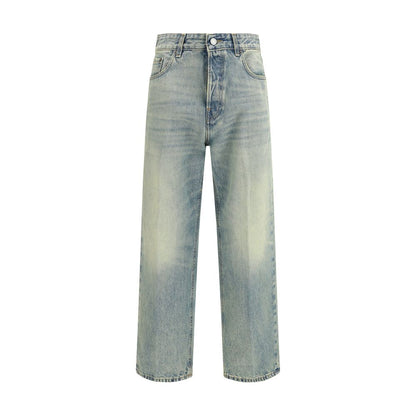 Jeans by Haikure for women in cotton denim blue & signature features a refined silhouette with a refined straight-leg & regular-fit, defined by a mid rise and a refined long for a refined finish.