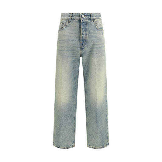 Jeans by Haikure for women in cotton denim blue & signature features a refined silhouette with a refined straight-leg & regular-fit, defined by a mid rise and a refined long for a refined finish.