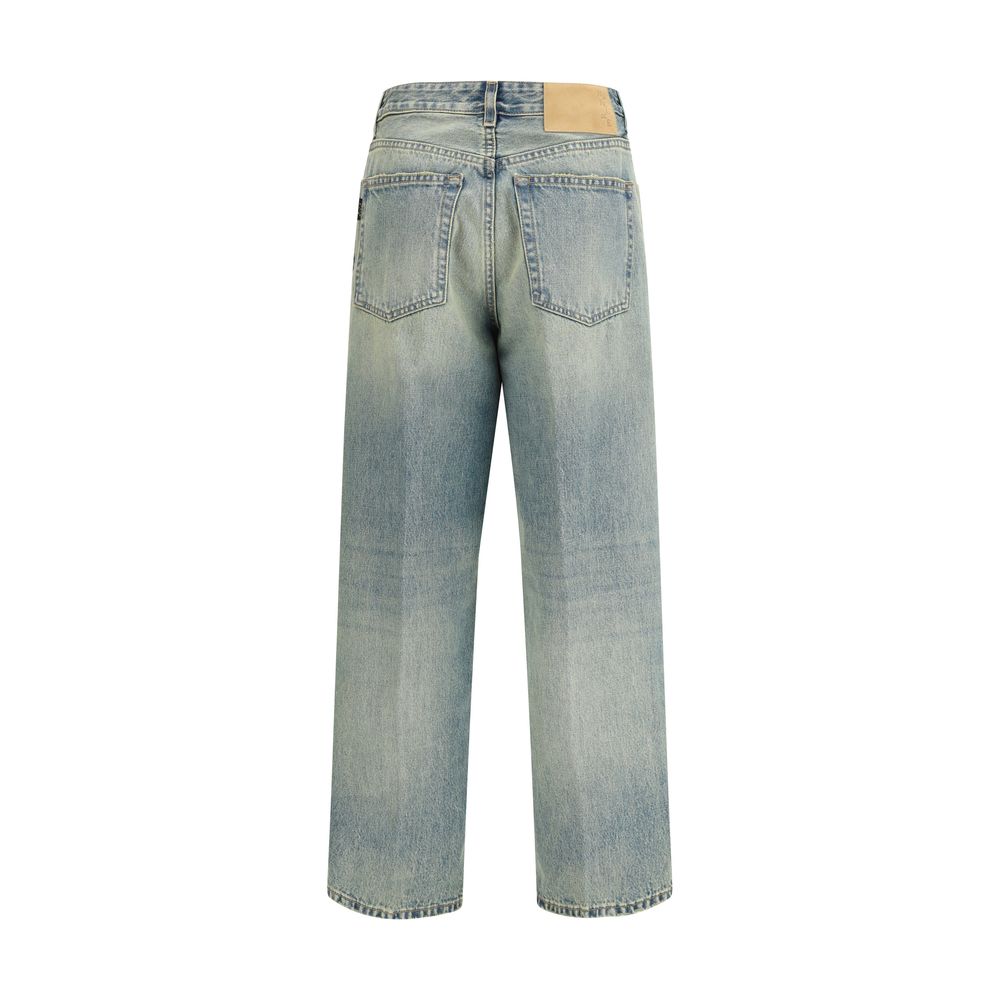 Jeans by Haikure for women in cotton denim blue & signature presents a refined pantology silhouette, artfully defined by a refined pantology straight-leg & regular-fit, long, and a sophisticated mid rise.