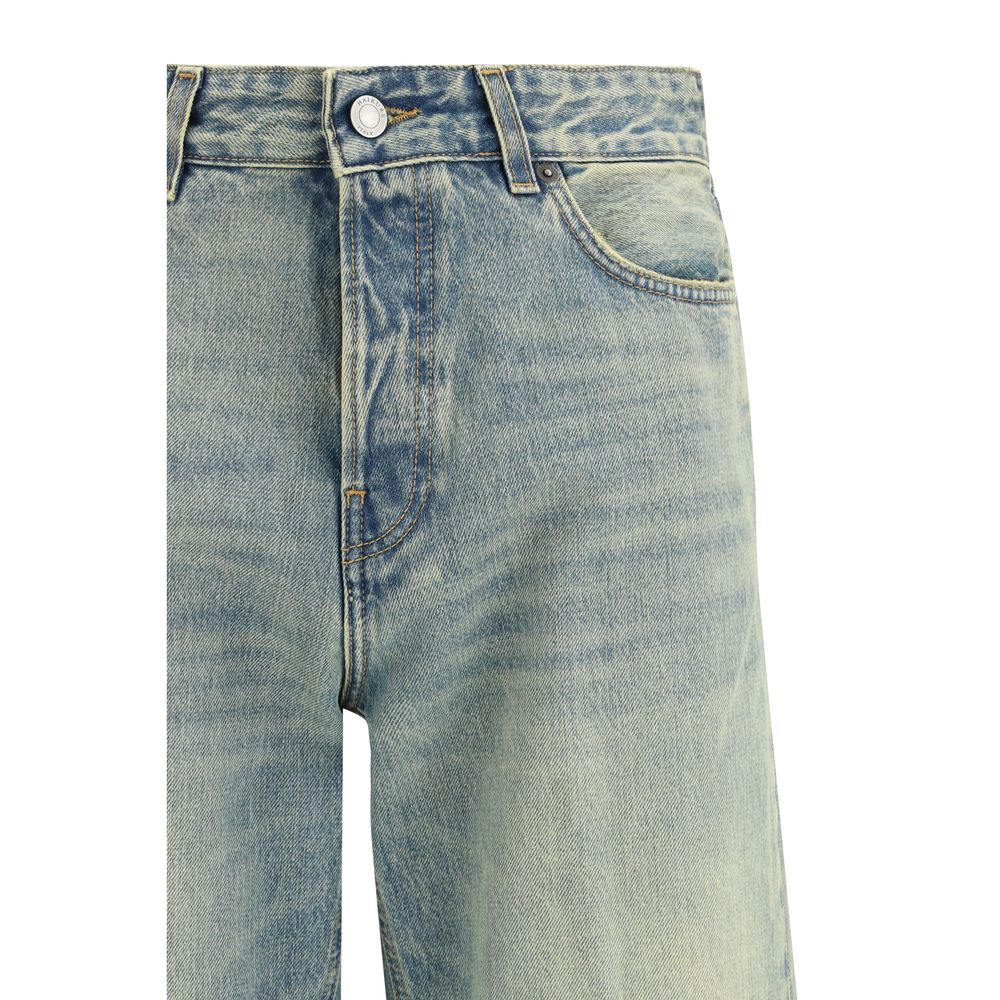 Jeans by Haikure for women in cotton denim blue & signature presents a tailored silhouette, showcasing a tailored straight-leg & regular-fit and long cut with a refined mid rise for a truly tailored aesthetic.