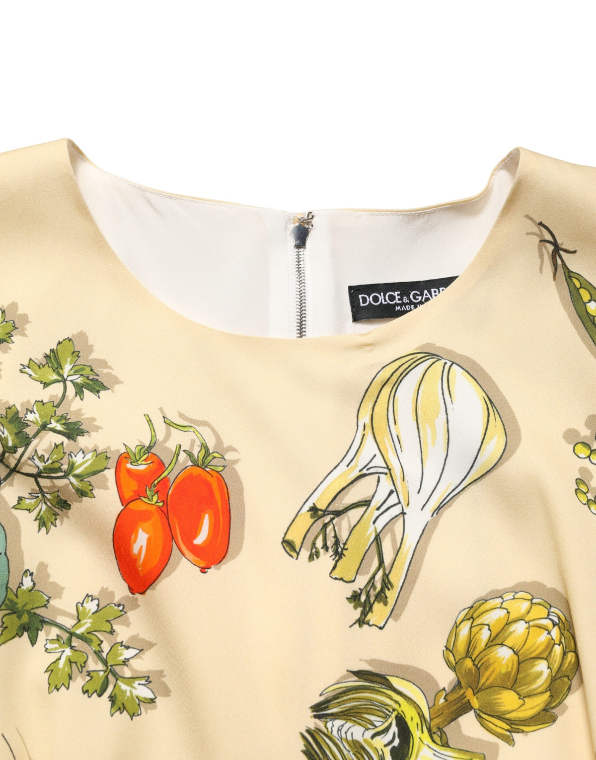 Dolce & Gabbana Women's Sheath Cocktail Short-Sleeve Calf Leather & Silk Midi Dress - Beige Patterned
