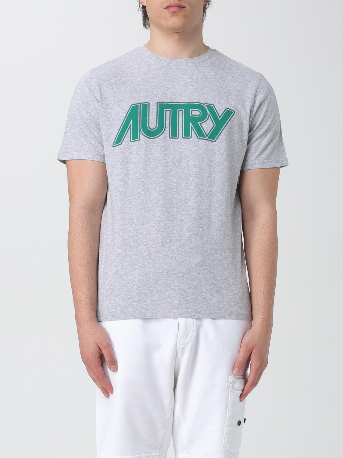 T-Shirt by Autry for men in cotton gray showcases a dramatic silhouette, elegantly detailed with a dramatic crew neckline and short-sleeve for a truly dramatic finish.
