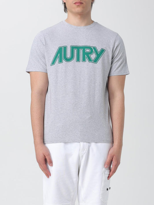 T-Shirt by Autry for men in cotton gray showcases a dramatic silhouette, elegantly detailed with a dramatic crew neckline and short-sleeve for a truly dramatic finish.