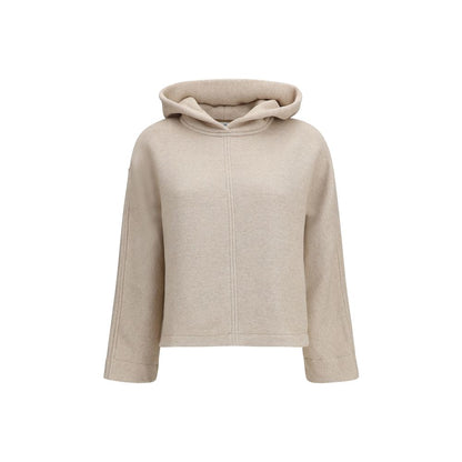 Sweatshirt Hoodie by Max Mara Pure for women in cotton polyester beige & signature features an dramatic silhouette, showcasing a sophisticated hooded neckline and dramatic long-sleeve for a refined, modern aesthetic.