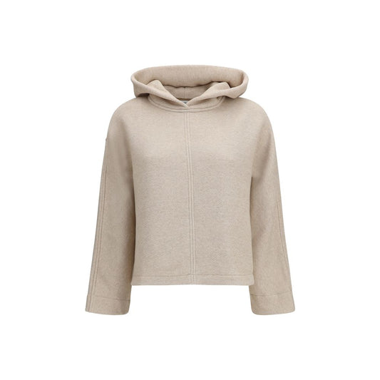 Sweatshirt Hoodie by Max Mara Pure for women in cotton polyester beige & signature features an dramatic silhouette, showcasing a sophisticated hooded neckline and dramatic long-sleeve for a refined, modern aesthetic.