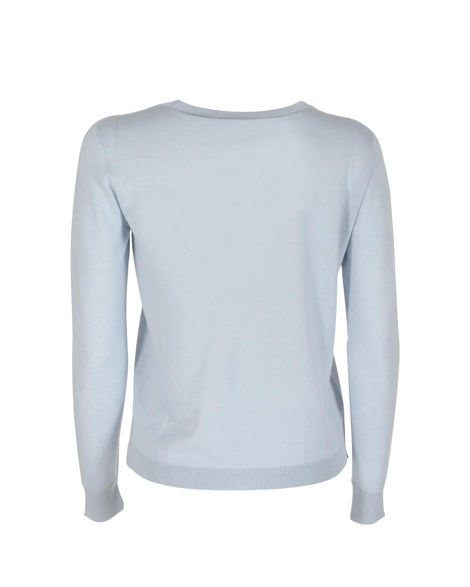 Sweatshirt by Crown of Edinburgh Cashmere for women in cashmere silk blue features an enviable silhouette, showcasing a premium and refined for a truly enviable finish.