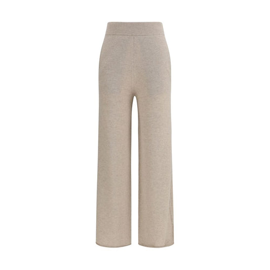 Casual Pants by Max Mara Pure for women in cashmere beige presents a tailored silhouette, showcasing a tailored regular-fit & wide and long cut with a refined for a truly tailored aesthetic.