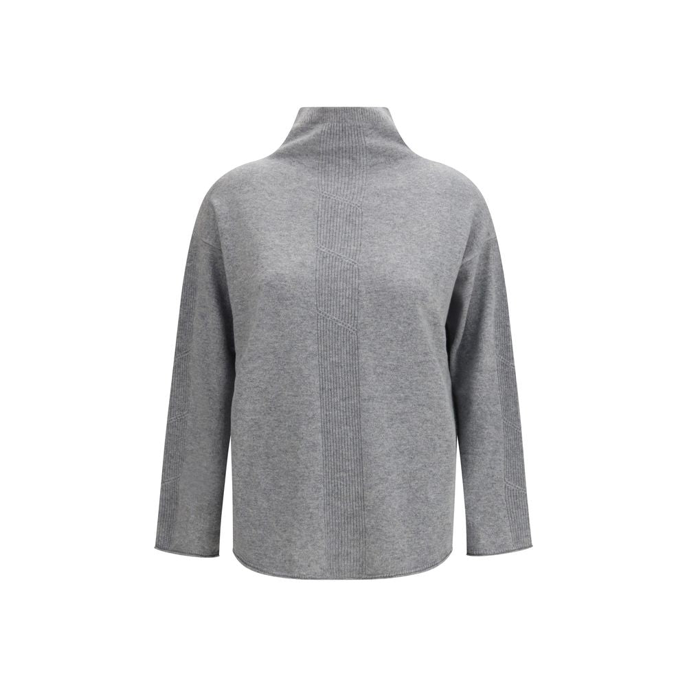 Sweater by Max Mara Pure for women in cashmere gray showcases a sumptuous silhouette, artfully finished with a sumptuous turtle neckline and for a sophisticated, sumptuous look.