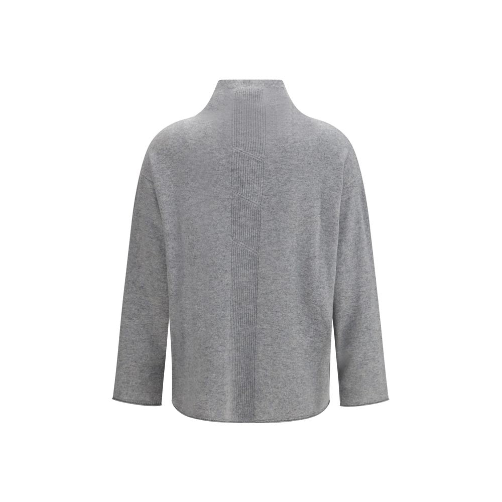 Sweater by Max Mara Pure for women in cashmere gray showcases a discreet silhouette, finished with a discreet turtle neckline and for a discreet look.