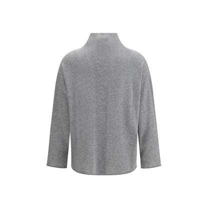 Sweater by Max Mara Pure for women in cashmere gray showcases a discreet silhouette, finished with a discreet turtle neckline and for a discreet look.