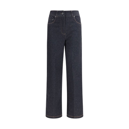 Max Mara Pure Blue Cotton Cropped Jeans