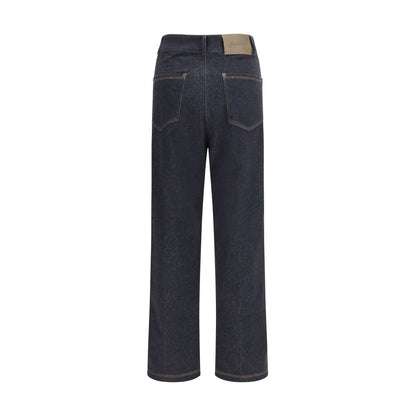 Max Mara Pure Blue Cotton Cropped Jeans