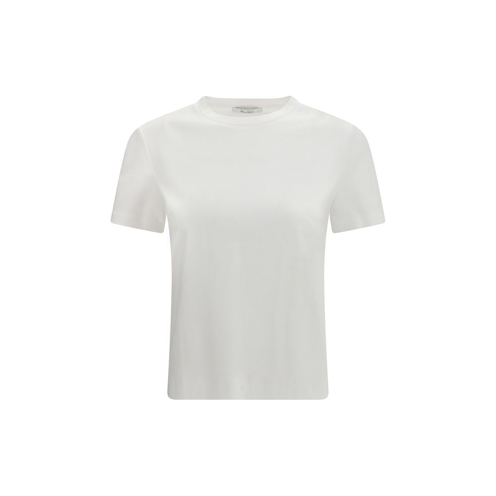 T-Shirt by Max Mara Pure for women in cotton white showcases a chic silhouette, artfully detailed with a chic crew neckline and for a chic finish.