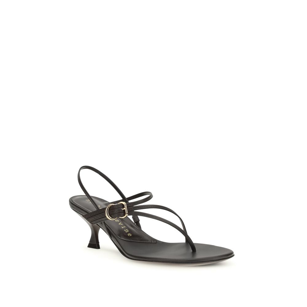 Stiletto Sandals by Herbert Levine for women in bos taurus calf leather black presents a sculptural silhouette, showcasing the Women's Bos Taurus Calf Leather Stiletto Sandals design with a sculptural stiletto and for a premium look.