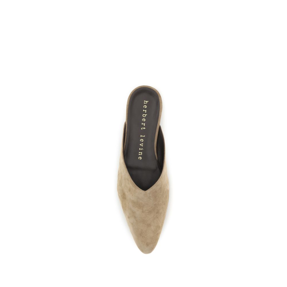 Mules Flat Shoes by Herbert Levine for women in suede calf & goatskin leather beige presents a impeccable silhouette as Women's Suede Calf & Goatskin Leather Mules Flat Shoes, artfully designed with a and a impeccable for a refined, upscale finish.