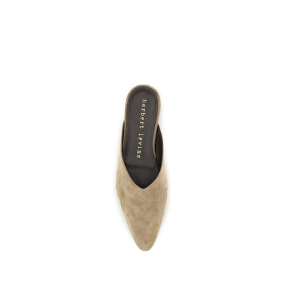 Mules Flat Shoes by Herbert Levine for women in suede calf & goatskin leather beige presents a impeccable silhouette as Women's Suede Calf & Goatskin Leather Mules Flat Shoes, artfully designed with a and a impeccable for a refined, upscale finish.