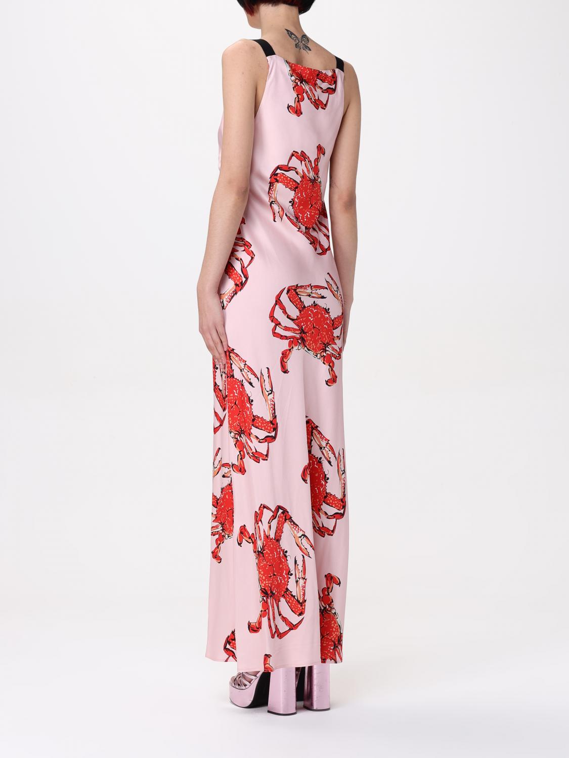 Dress by MSGM for women in silk multicolor, patterned & print showcases a striking silhouette, elegantly detailed with a , refined , and a striking maxi long for a striking finish.