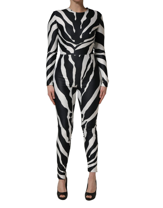 One-Piece by Dolce & Gabbana for women in stretch polyester black, white, zebra, patterned & print features a trendy silhouette, showcasing a sophisticated and for a trendy finish.