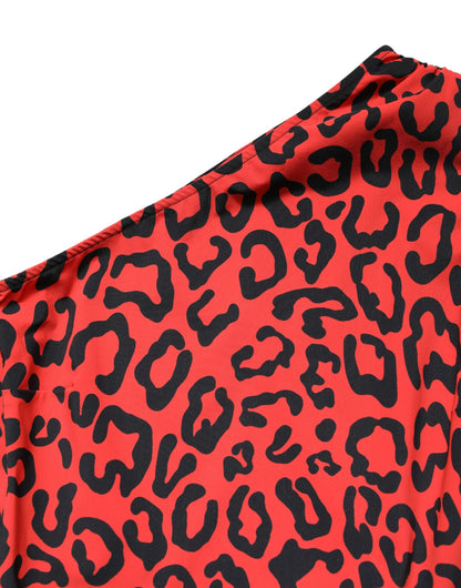 Dolce & Gabbana Play Women's Stretch Nylon One-Piece - Black Red Leopard Print Patterned Print