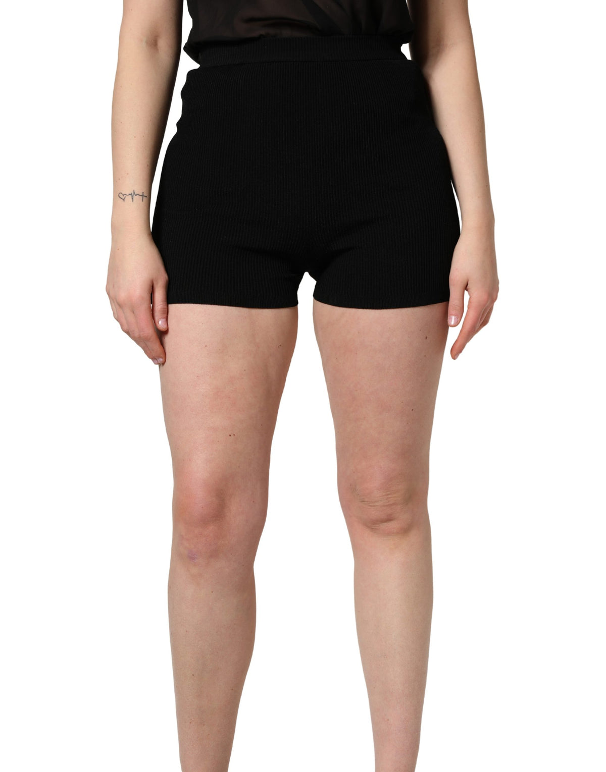 Dolce & Gabbana Women's High Rise Polyester & Viscose Short Trousers - Black