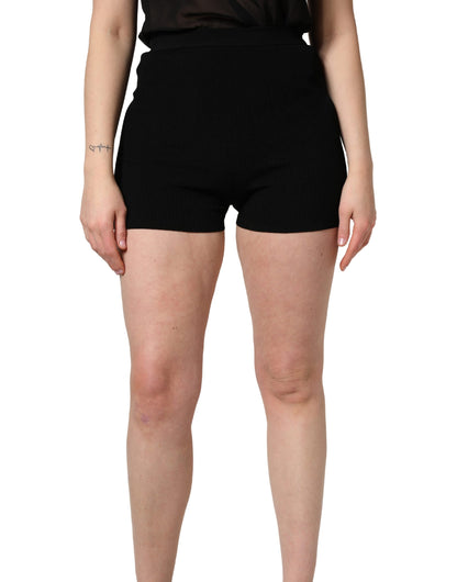 Dolce & Gabbana Women's High Rise Polyester & Viscose Short Trousers - Black