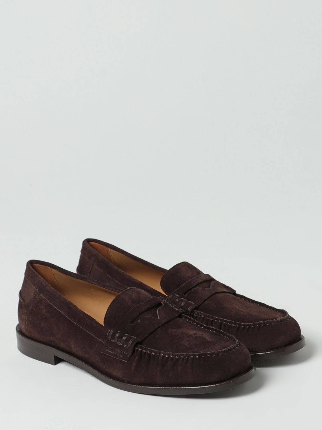 This Loafer Slip-On Shoes by Emporio Armani for men in suede leather brown features an exquisite silhouette from the Men's Suede Leather Loafer Slip-On Shoes collection, defined by a sophisticated and elegant .