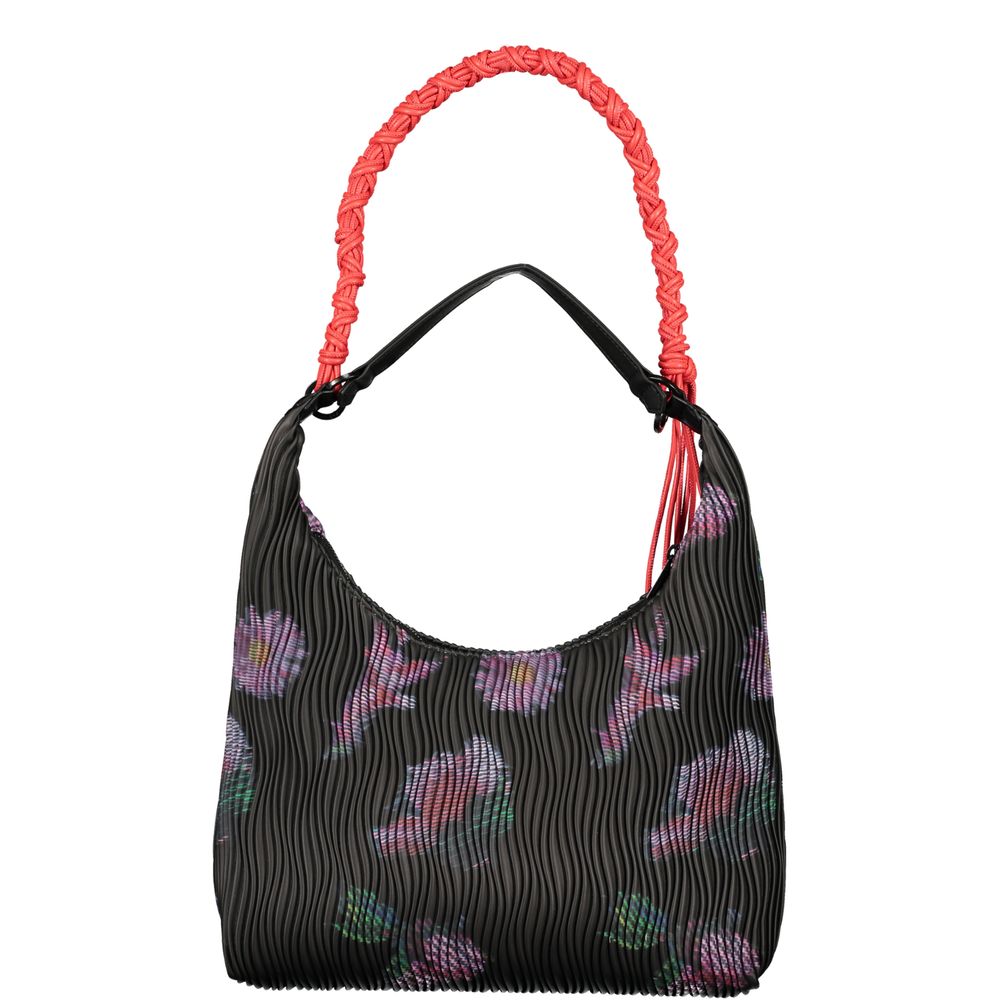 Handbag by Desigual for women in polyurethane leather black presents a ornamental silhouette, showcasing a secure , ample , and versatile for a ornamental finish.