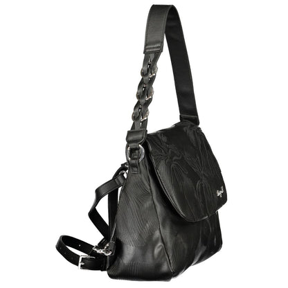 Backpack by Desigual for women in polyurethane black showcases an architectural Polyurethane Backpack design, featuring a secure , ample , and architectural backpack-strap for a sophisticated look.