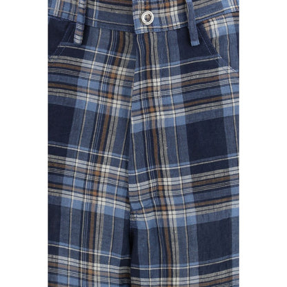 Casual Pants by MARBELL for women in linen blue features a refined silhouette with a refined regular-fit, defined by a and a refined long for a refined finish.