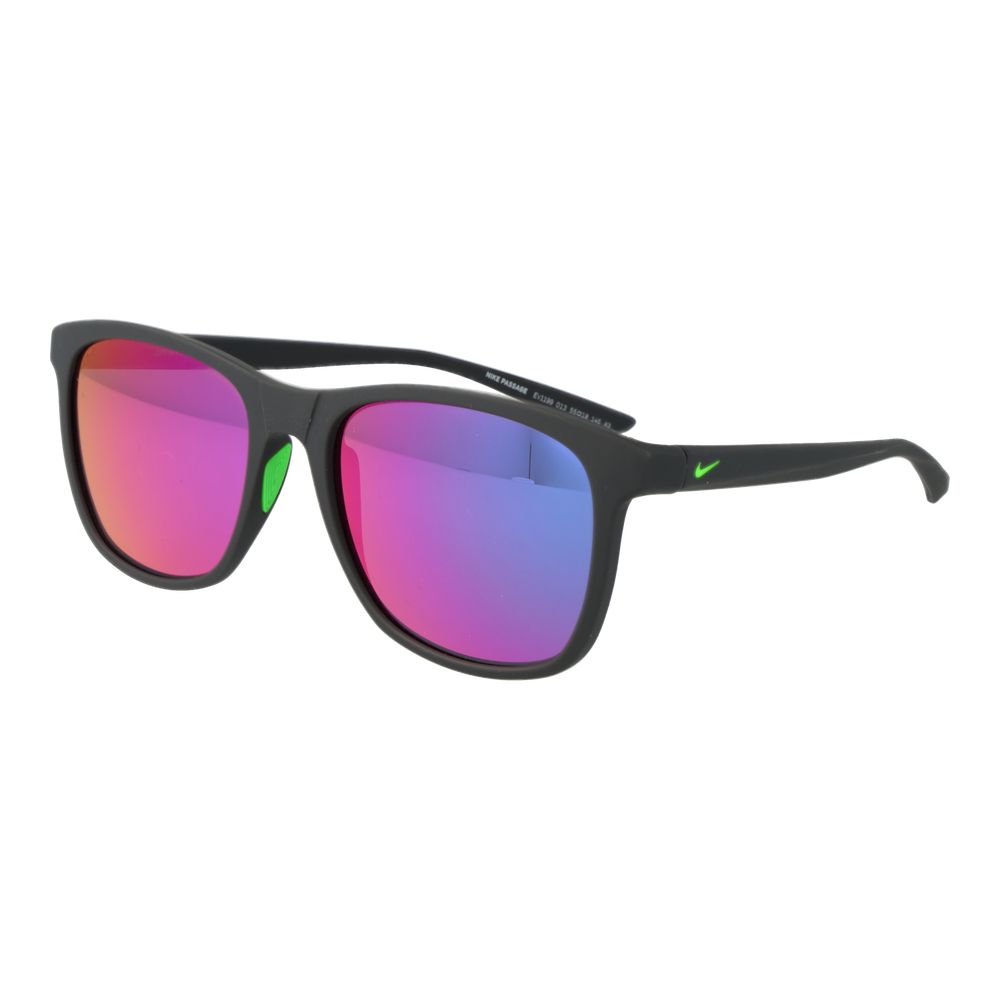 Sunglasses by Nike for men in black features a sumptuous silhouette, showcasing a sumptuous full-rim square frame design in black coloured frame with high-performance mirrored category-3-dark-tint lens.