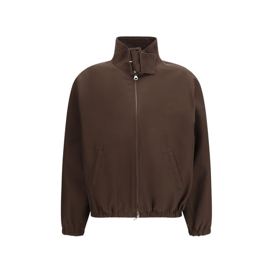 Bomber Jacket by Courrèges for women in polyester brown & signature presents a effortlessly chic silhouette, showcasing a sophisticated high-collar neckline and premium for a truly effortlessly chic finish.